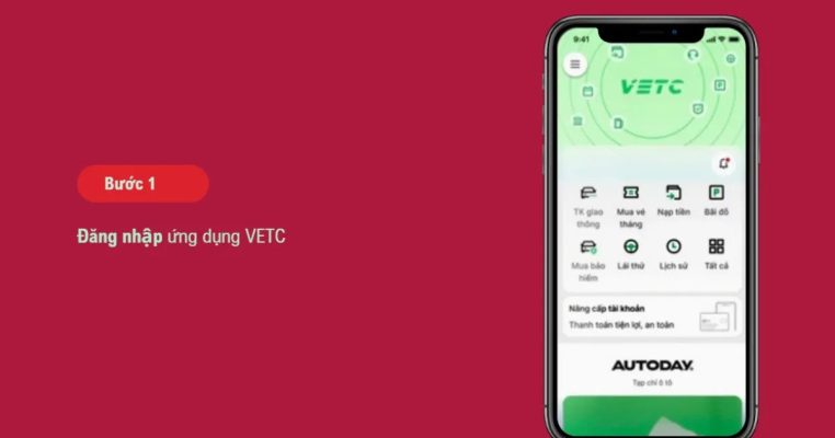 Đăng nhập ứng dụng Vetc